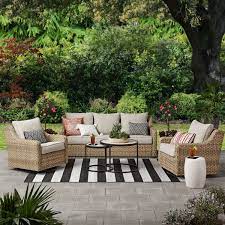 Better Homes Gardens River Oaks 5 Piece Conversation Set With Covers Walmart Com Outdoor Patio Decor Backyard Furniture Patio Furniture Layout