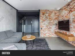 Don't like your exposed brick wall? Brick Wall Living Room Image Photo Free Trial Bigstock