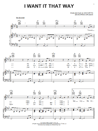 Backstreet Boys I Want It That Way Sheet Music And Printable Pdf Music Notes Music Notes Sheet Music Backstreet Boys