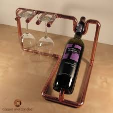 Industrial Copper Wine Bottle Holder By Copperandcandles On Etsy 107 00 Copper Wine Rack Copper Diy Iron Wine Rack