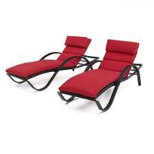 Relax poolside in a comfortable outdoor chaise lounge. Rst Brands Deco 2 Piece Wicker Outdoor Chaise Lounge With Sunbrella Sunset Red Cushions Op Peal Dec 2e Sun K The Home Depot