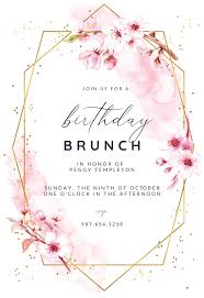 After all, saving a little money with birthday templates means you can put more on the tab at the bar. Floral Sakura Birthday Invitation Template Greetings Island 21st Birthday Invitations Invitation Card Birthday Bridal Shower Invitations Templates