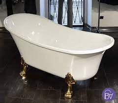 Vasca da bagno in ghisa anni venti con piedini. Vasca Da Bagno Freestanding Retro Con Piedini Oro