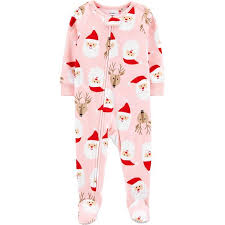 Baby Carter S Pink Santa Fleece Footie Pajamas