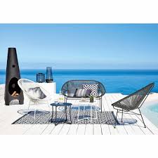 Black Metal Pyramid Outdoor Fire Pit Chimeneas Exteriores Banco De Jardin Sillones Para Jardin
