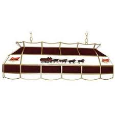 Trademark Global Budweiser Clydesdale 3 Light Stained Glass Hanging Tiffany Lamp Ab4000 Cly The Home Depot Tiffany Lamps Billiard Lights Pool Table Lighting