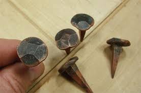3 4 Dia Head X 1 1 4 Long Hand Forged From Solid Copper Thick Decorative Nail Head With Multi Faceted Surf Copper Nails Handmade Jewelry Box Rustic Hardware