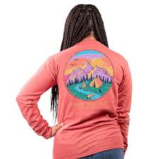 The fun prints of simply southern t shirts can be worn year round & accessorized with a simply tote bag. Simply Southern Preppy Camp Mountains Fall Long Sleeve T Shirt Simplycutetees