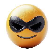 mystérieux emoji avec noir œil masque 54714959 PNG