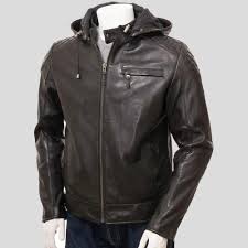 Jami Black Hooded Leather Jacket Made to Measure