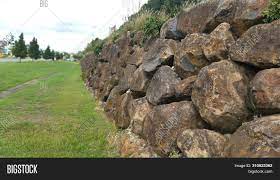 Basalite's origins date back to 1936 at basalt rock block plant in napa, ca. Rock Retaining Wall Image Photo Free Trial Bigstock