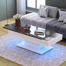 Black Glass Coffee Table White High Gloss Mdf With 2 Storage Drawers Living Room 149 99 Picclick Uk