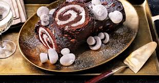 Buche De Noel With Mascarpone Cream And Dark Chocolate Ganache Recipe Recipe Chocolate Ganache Recipe Chocolate Roll Cake Chocolate Roll