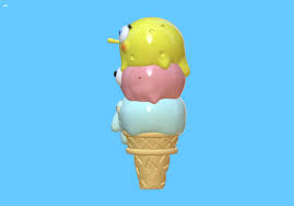 SpongeBob Ice-Cream Free 3D Model by Jade02