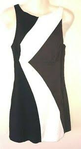 Bebe Dress Xxs Linen Color Block Shift Knee Length