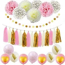 Pink and gold birthday party decorations that are sure to be a hit! Pink Gold Happy Birthday Party Decorations Pink Cream Glitter Gold Ballons Tissue Paper Pom Pom Polka Dot For Girl First Biirtday Decorations Pink Gold Party Decor 1st Birthday Girl Decorations Kit Buy Online