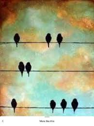 Birds Sitting On A Wire Painting Pin By Joann Wilson Shuster On Arty In 2020 Birds Painting Abstract Painting Art Painting