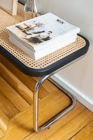 Banc Panchina En Hetre Finition Noire Et Cannage Naturel Pietement En Metal Chrome Socialite Family Mobilier De Salon Idee Deco Maison