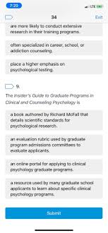 Taylor, phd, professor of psychology, university i highly recommend that all applicants to clinical and counseling psychology graduate programs use this excellent guide to identify programs that. Solved 7 20 Lte 34 Exit Are More Likely To Conduct Ex Chegg Com