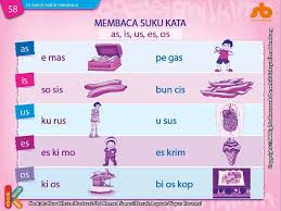 Belajar Membaca Suku Kata As Is Us Es Os Membaca Suku Kata Belajar