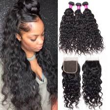 Wet & wavy remy hair extensions. Indian Water Wave 3 Bundles With Closure Evan Hair 10a Wet And Wavy Human Hair Bundles With Closure On Sale Evan Hair