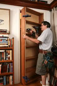 The door fitted on the wall and by fixing a shelf and pipe to hang. 19 Homemade Hidden Door Plans You Can Diy Easily