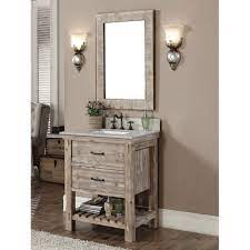 Mirror size for 30 inch vanity. Accos 30 Inch Rustic Bathroom Vanity With Matching Wall Mirror