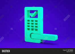 About locks and keys, and their practical job of locking and unlocking. Green Digital Door Image Photo Free Trial Bigstock