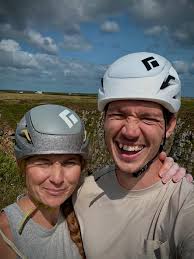 These tired-eyed, careworn parents scraped their way up the classic E8,  Point Blank, at Stennis Ford this week 😂 somewhere between the sun, tides,  grandparents 🙏 and a whole lot of arm