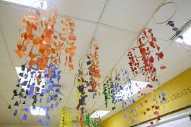 Lesson Idea The Ombre Experience A Study Of Color And Installation Art Hanging Art Installation Line Art Lesson Installation Art