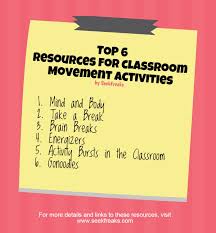 Resources 2 Tools To Promote Movement In The Classroom Classroom Movement Activities Movement