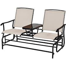 Great savings & free delivery / collection on many items. Buy Giantex Patio Glider Chair Outdoor W Mesh Fabric And Center Tempered Glass Table Rocking Loveseat For Patio Garden Poolside Balcony Swing Rocking Chair Beige Online In Indonesia B0893bvy9g