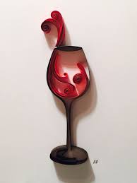 Unique Framed Quilled Paper Art Glass Of Wine Wall Art Decor Design Quilling Designs Paper Quilling Designs Quilled Paper Art