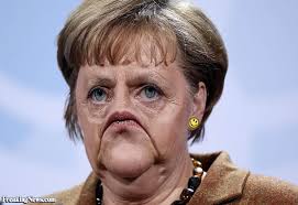 Budget consolidation and economic growth are two sides of the same coin.. Angela Merkel With Sad Face Funny Photoshop Image