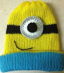 Knitted Minion Hat With Crochet Detail On Etsy 16 00 Addi Knitting Machine Loom Knitting Knitting
