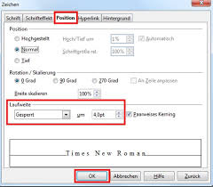 Openoffice Zeichenabstand Andern Chip