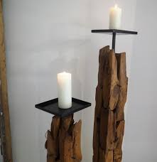Check out how to create distressed pillar candle holders from some wood candle holders! Extra Tall Reclaimed Wood Pillar Candle Holder Rustic House Cornwall