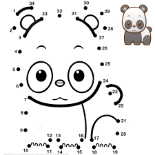 Cute Baby Panda Dot To Dot Free Printable Coloring Pages