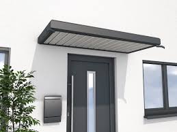 Auvent De Porte D Entree Aluminium Gris Ant L 200 X H 14 X P 90 Cm Pre Monte En 2021 Auvent De Porte Porte Entree Aluminium Porche Entree Maison