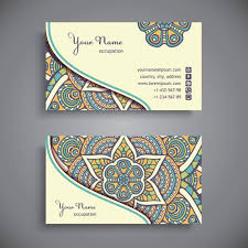عناصر زخرفية العرقية ناقلات بطاقة تعريف المهنة Business Card Pattern Vector Business Card Visiting Card Design