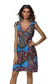 Jinhuanshow Women S Spring Summer Bold Printed Dresses Flower14 Large Meiblue Fba Women Ladies Casual Dresses For Women Fashion Gorgeous Summer Dresses