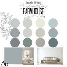 Cabinets provide the perfect opportunity to introduce pops of color. Sherwin Williams Complimentary Farmhouse Paint Color Palette Etsy
