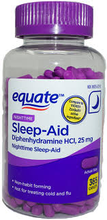 Equate Nighttime Sleep Aid Caplets 25 Mg 365 Count Walmart Com Walmart Com