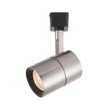 Hampton Bay Brushed Nickel Dimmable Led Cylinder Track Lighting Fixture 1604 Sn The Home Depot Track Lighting Fixtures Track Lighting Dimmable Led