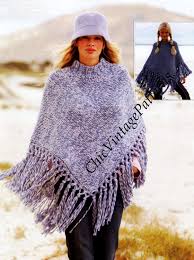 Easy shrug knitting pattern free. Easy Knitted Poncho Pattern Chicvintagepatterns