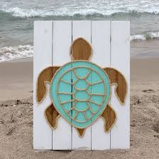 Handmade Turtle With Rope C Beach Pallet Art Coastal Decor Rope Etsy Rope Art Pallet Art Turtle Art