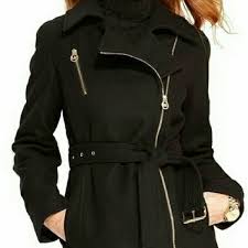 Asymmetrical front snap flap and zip pockets. Michael Michael Kors Belted Wool Blend Coat Cheaper Than Retail Price Buy Clothing Accessories And Lifestyle Products For Women Men