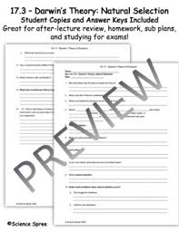 .natural selection worksheet read the following situations and fill in the chart for each of the four parts of darwin's theory of natural 11 select the correct answer. Darwin S Theory Of Evolution By Natural Selection Worksheet Answers