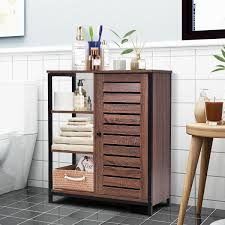 Usually ships within 6 to 10 days. Industrial Bathroom Storage Free Standing Cabinet With 3 Shelves 27 5 X 12 X 32 L X W X H Overstock 31647156