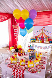 I've also included one or two circus inspired ideas such as clowns, elephants and big tops as many people associate circus with carnival. Durandt Turns 1 Catchmyparty Com Carnival Birthday Parties Circus Party Centerpieces Fun Birthday Party